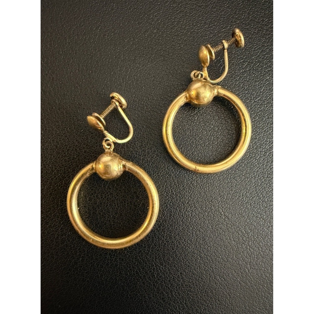 Vintage Gold Filled Earrings Screw Back Clip Ons Drop Dangle